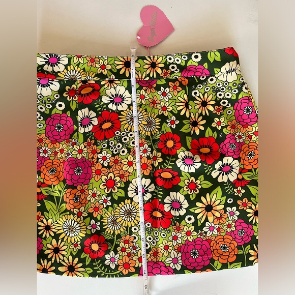 NWT SUGAR THRILLZ MODERN LOVE FLORAL MINI SKIRT 60s/70 Floral Print High Waist S - Picture 4 of 4